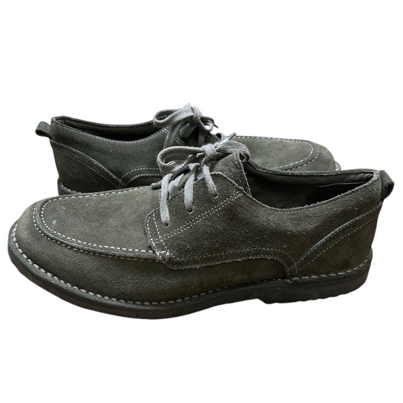 L.L. Bean Other - LL bean mens suede Oxford lace up toe top shoes size 12W Ee moc toe green gray